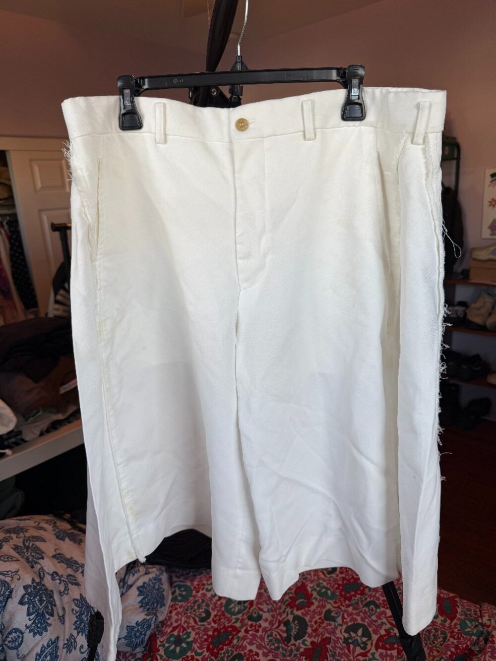 Comme des Garçons Homme Plus White Wide Leg Pants Size XL